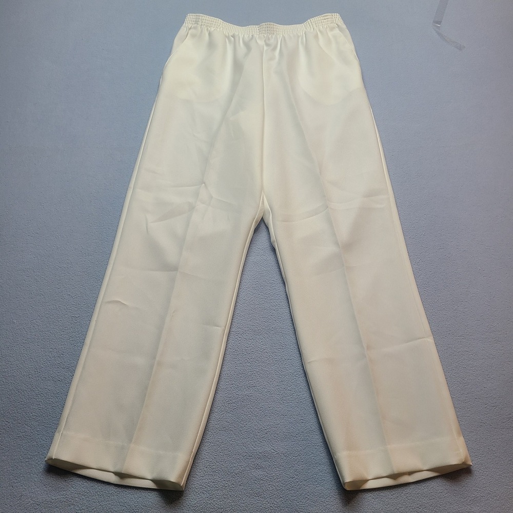 Alfred Dunner‎ Pants Women 10P White NEW Elastic Waist Straight Leg Petite